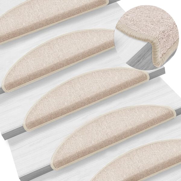 vidaXL Prostirke za stepenice 15 kom 56x17x3 cm poluokrugle boje taupe
