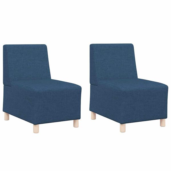 vidaXL Modularna sofa bez naslona 2 pcs Plava 55 x 74 x 82 cm tkanina