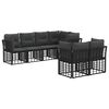 vidaXL Set vanjskih sofa 7 kom. Crna Poliester
