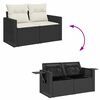 vidaXL 10-dijelni set vrtnih sofa s jastucima crni od poliratana