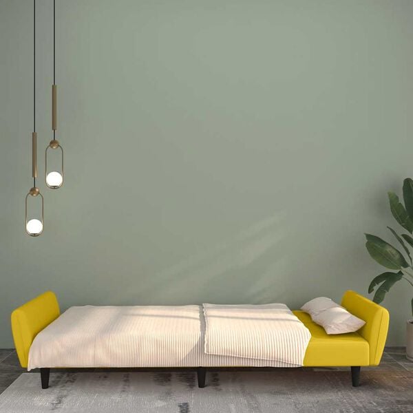 vidaXL Dvosjed na razvlačenje žuti bar&scaron;unasti