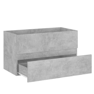 vidaXL Set kupaonskog namještaja od iverice siva boja betona