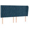 vidaXL Uzglavlje s u&scaron;ima tamnoplavo 203x23x118/128 cm bar&scaron;unasto