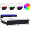 vidaXL Box Spring krevet s madracem i LED crni 180x210 cm bar&scaron;unasti