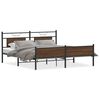 vidaXL Metalni okvir kreveta bez madraca smeđa boja hrasta 183x213 cm