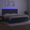vidaXL Krevet box spring s madracem LED tamnosivi 200x200 cm bar&scaron;un