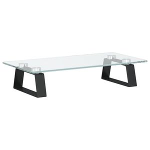 vidaXL Stalak za monitor crni 40x20x8 cm kaljeno staklo i metal
