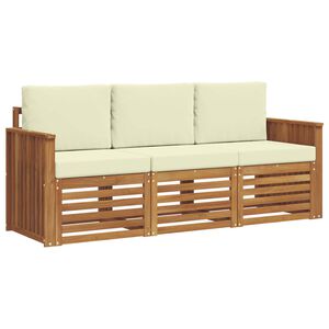 vidaXL Setovi sofa 3 pcs Prirodna i krem Čvrsto drvo akacije