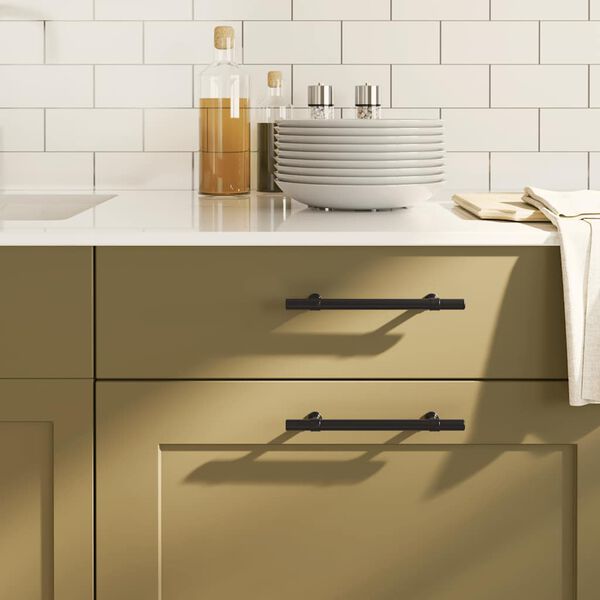 vidaXL Ručke za ormarić 10 kom crne 128 mm od nehrđajućeg čelika