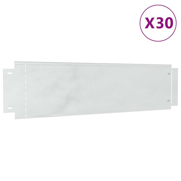 vidaXL Rubnjaci za travnjak 30 pcs Srebrno 100 x 25 cm Pocinčani čelik