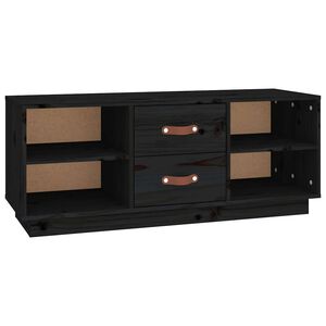 vidaXL TV ormarić crni 100x34x40 cm od masivne borovine