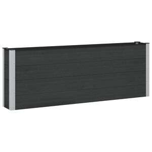 vidaXL Povi&scaron;ena vrtna gredica Crna 200 x 30 x 72 cm WPC i aluminij