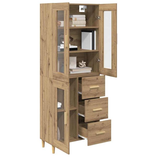 vidaXL Highboard Umjetnički hrast 69,5 x 34 x 180 cm Konstruirano drvo