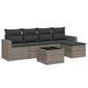 vidaXL 6-dijelni set vrtnih sofa od poliratana s jastucima sivi
