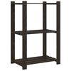 vidaXL Stalak za pohranu s 3 razine crni 60x38x90 cm masivna borovina