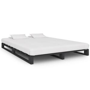 vidaXL Okvir za krevet od paleta od masivne borovine sivi 120 x 200 cm