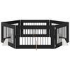 vidaXL Vrata za pse s postoljem 6 pcs Crni hrast 100 x 60 cm