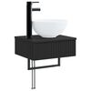 vidaXL Zidni sudoper Crna 40 x 35 x 39 cm Konstruirano drvo