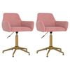 vidaXL Okretne blagovaonske stolice 2 kom ružičaste bar&scaron;unaste