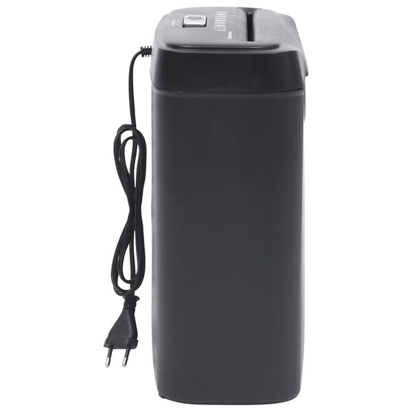 vidaXL Uništavač papira 6 listova s rezom na trakice crni