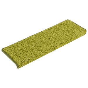 vidaXL Prostirke za stepenice 15 kom 65x21x4 cm Zelene s pravokutnim rubom