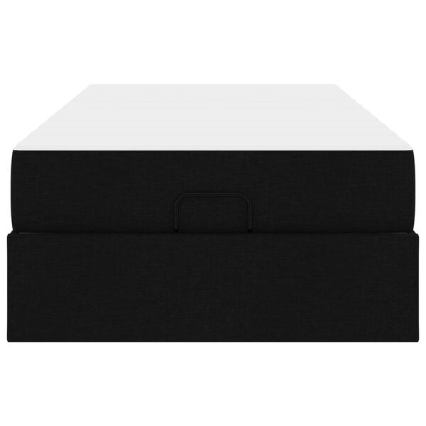 vidaXL Okvir kreveta s madracem s madracem 2 pcs Crna tkanina