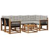 vidaXL Set vanjskih sofa s jastukom 7 pcs Prirodna i svjetlosiva