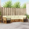 vidaXL Setovi sofa 7 pcs Prirodna i krem Čvrsto drvo akacije