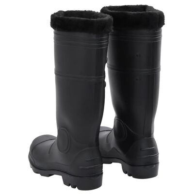 vidaXL Čizme za kišu s uklonjivim čarapama crne veličina 42 PVC