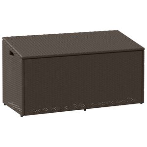 vidaXL Vrtna kutija za pohranu od poliratana smeđa 110x50x58 cm
