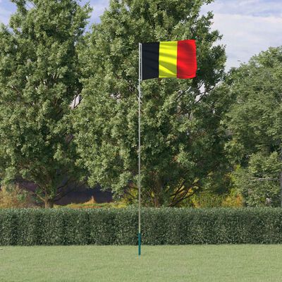 vidaXL Belgijska zastava i jarbol 5,5 m aluminijski