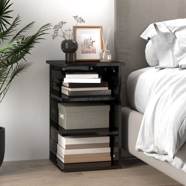 vidaXL Bočni ormarić visoki sjaj sivi 35x35x55 cm konstruirano drvo