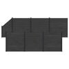 vidaXL Set ograde 7 kom. 1138 x 186 cm WPC i aluminij Crna