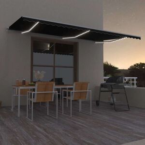 vidaXL Tenda na ručno uvlačenje s LED svjetlima 600 x 300 cm antracit