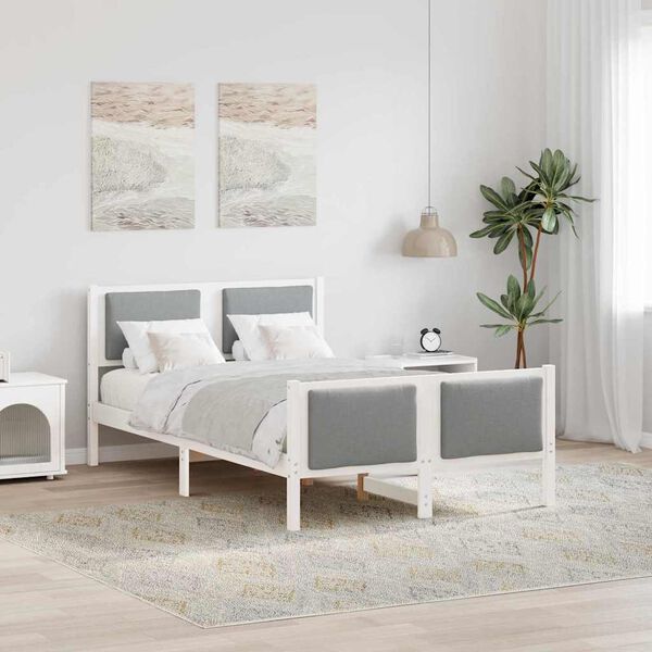 vidaXL Krevetna konstrukcija Svijetlo siva 120 x 190 cm tkanina