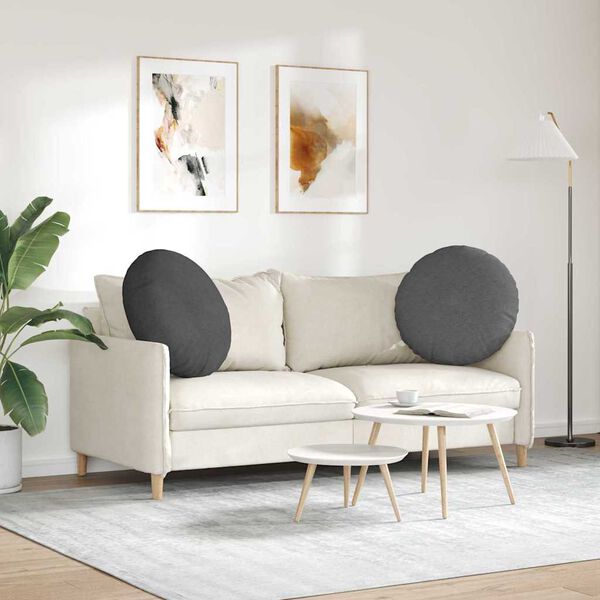 vidaXL Jastučići za sjedenje 2 pcs Tamno siva &Oslash; 60 cm Kordura tekstil