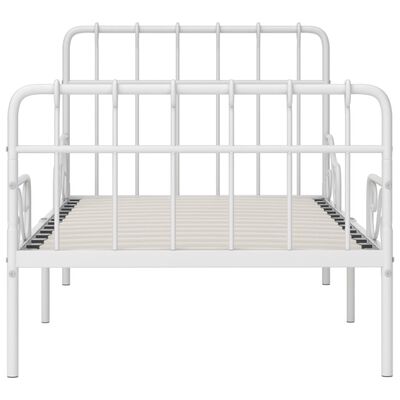 vidaXL Okvir za krevet s podnicama bijeli metalni 90 x 200 cm