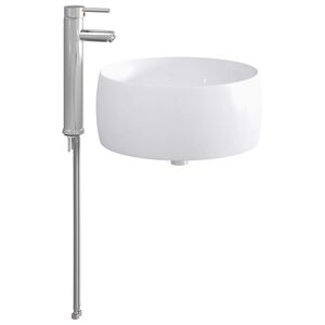 vidaXL Umivaonik s slavinom i odvodom Krom 38,5 x 38,5 x 16 cm