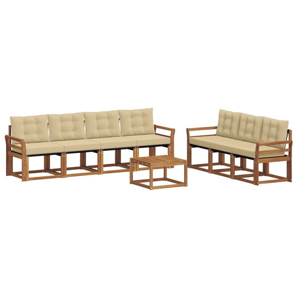 vidaXL Set vanjskih sofa s jastukom 8 pcs Prirodna i bež