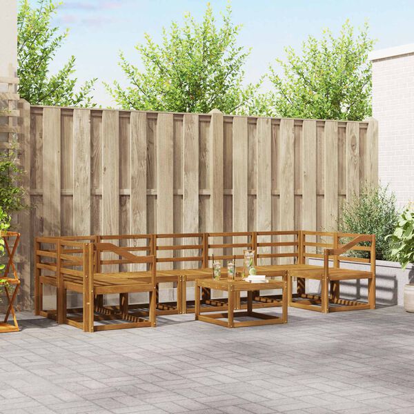 vidaXL Set vanjskih sofa 8 pcs Prirodna Čvrsto drvo akacije