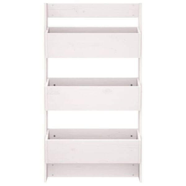 vidaXL Zidna sadilica s 3 razine 60 x 18,5 x 110 cm bijela od borovine