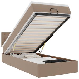 vidaXL Otomanski krevet s madracem cappuccina 90x190cm umjetna koža