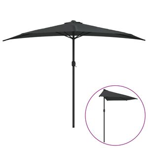 vidaXL Balkonski suncobran s aluminijskom &scaron;ipkom 300 x 155 cm antracit