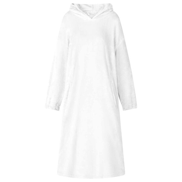 vidaXL Deka majica s kapuljačom Bijelo s Flanel