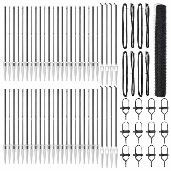 vidaXL Stup za ogradu Siva 100 x 1,2 m (mrežica 50 mm) Čelik i PVC