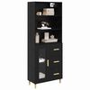 vidaXL Highboard Crni hrast 69,5 x 32,5 x 180 cm Konstruirano drvo
