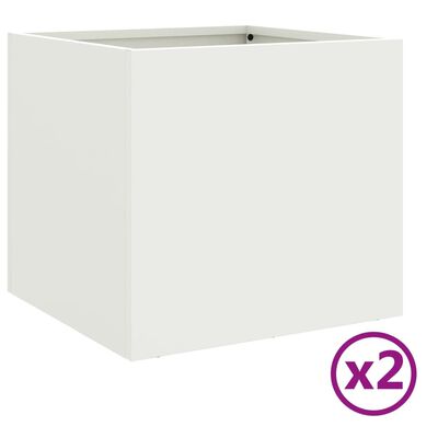 vidaXL Sadilice 2 kom bijele 32 x 30 x 29 cm od hladno valjanog čelika
