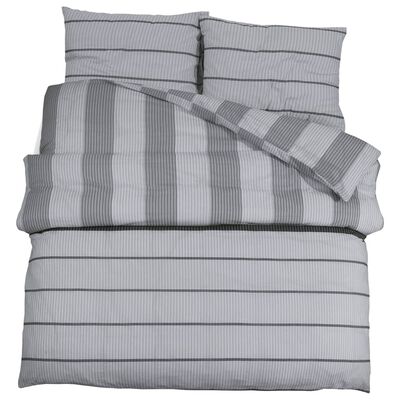vidaXL Set posteljine za poplun sivi 155x220 cm pamučni