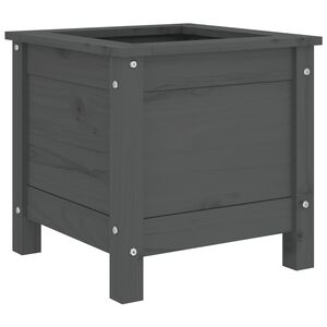 vidaXL Vrtna sadilica siva 40 x 40 x 39 cm od masivne borovine