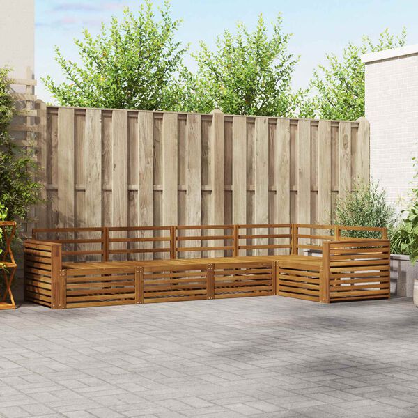 vidaXL Set vanjskih sofa 5 pcs Prirodna Čvrsto drvo akacije